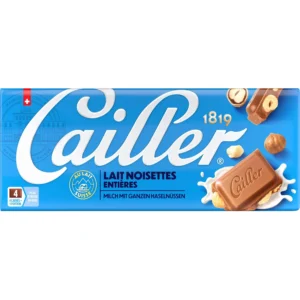Cailler Hazelnut Milk Chocolate Bar 100g – Swiss chocolate with whole roasted hazelnuts