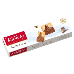 Kambly Matterhorn Schweizer Milchschokolade mit Nougatfüllung 100g Packung