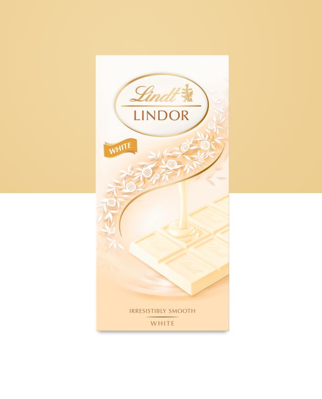 Lindt Lindor Barre de chocolat blanc avec un fourrage fondant