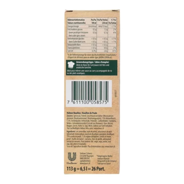 Knorr Chicken Bouillon 10 Cubes 109g – Swiss Chicken Stock Cubes back