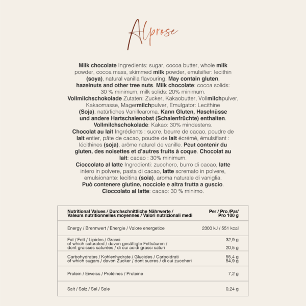 Σοκολάτα γάλακτος Alprose - 10 x 100g