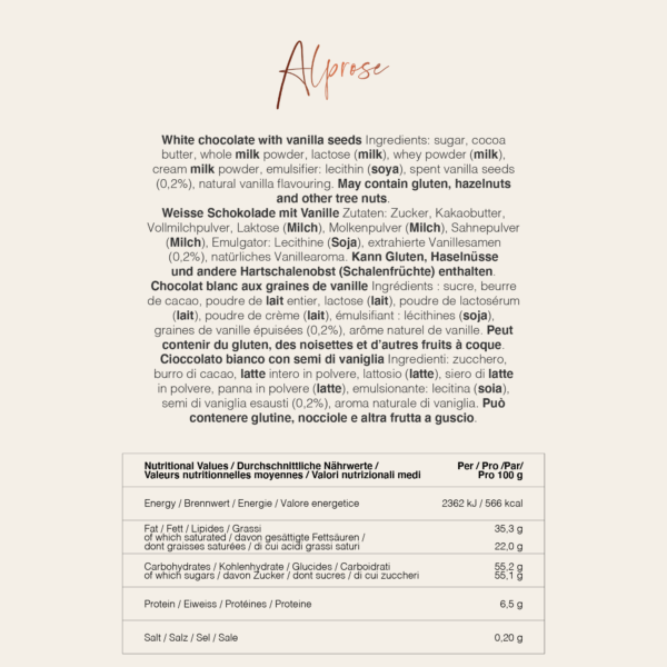 Alprose white vanilla - 10 x 100g