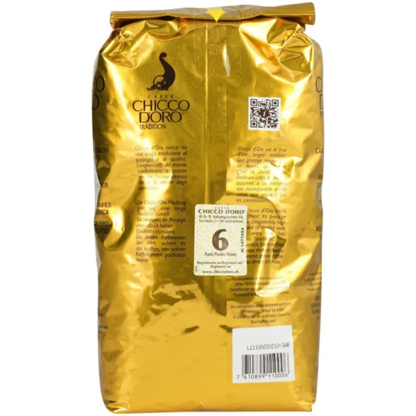 Chicco D'Oro Tradition Coffee Beans - 1Kg back