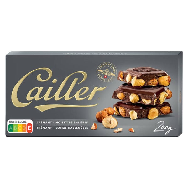 Cailler Crémant Hořká čokoláda s celými lískovými oříšky Multipack 13 x 200g | Švýcarská čokoláda