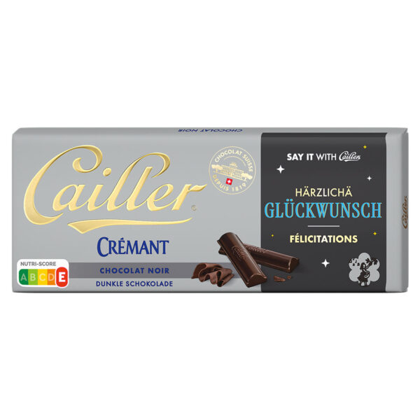 Cailler Crémant Tablettes de Chocolat Noir Multipack 20 x 100g | Chocolat Suisse