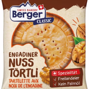 Pyszne ciasto orzechowe Berger Engadin 74 g - szwajcarska tarta orzechowo-karmelowa