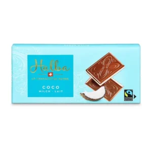 Halba Chocolate con Coco 100g - Barrita de leche suiza rellena de coco