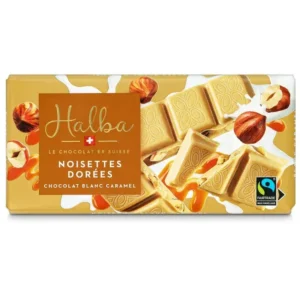 ハルバ・ヘーゼルナッツ・チョコレート・バー 100g - ヘーゼルナッツと塩をキャラメリゼしたスイス産ホワイトチョコレート