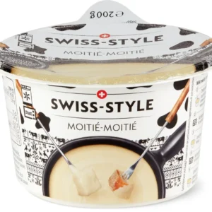 Swiss Fondue Moitié-Moitié 200g – authentic Gruyère and Vacherin Swiss cheese fondue