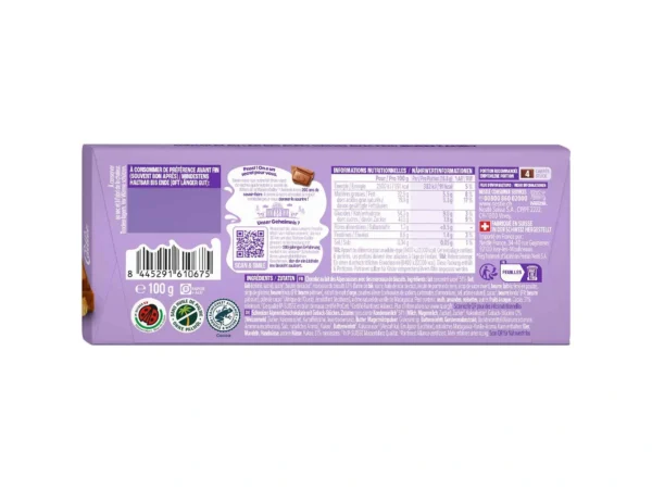Cailler Petit Beurre 100g Swiss milk chocolate bar with Kambly biscuit back