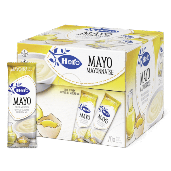 4 x Hero Swiss Mayonnaise Portions – Essential 70×20g 4 x Hero Swiss Mayonnaise Portions – Essential 70×20g