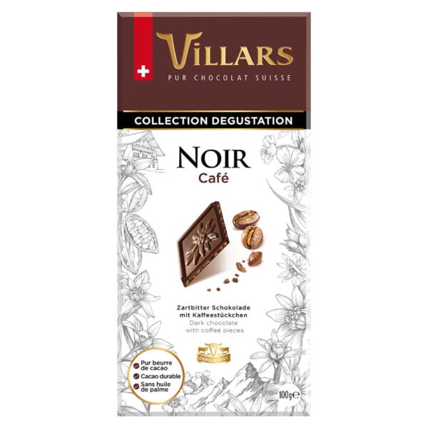 Villars Noir Café Chocolate - 16 x 100g Villars Čierna káva čokoláda - 16 x 100g