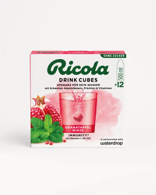 Ricola Cubos para Bebida Romã Hortelã - Pack de 6